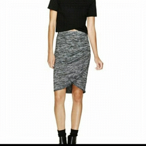 Wilfred Pencil Skirt Small Black and Grey Heathered